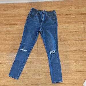 Women's Blue Distressed Jeans